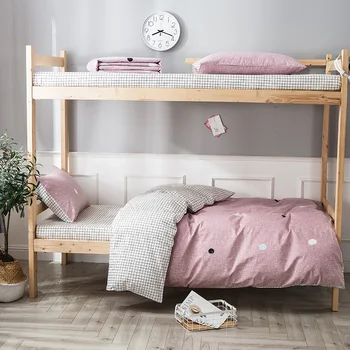 

Pink point bed duvet cover 3 piece set single bed 150 * 200cm bedding bedding 100% cotton bed linen set pillowcase bedding