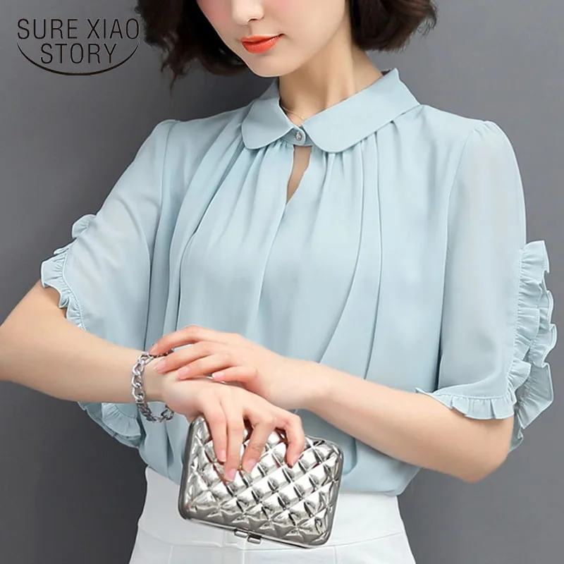 

Fashion women tops and blouses 2019 ladies tops white blouse shirt chiffon blouse shirts Butterfly Sleeve plus size 4276 50