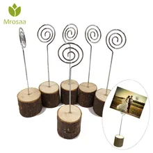 10 шт. деревянный пень металлический провод визитница Свадебная вечеринка карточка с именем и местом держатель стенд офисный стол меню фото зажимы