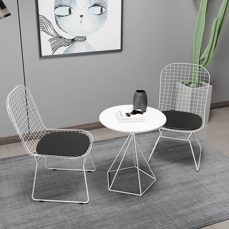 1pc round table + 2pc chair Wrought Iron Coffee Table & Chair Gold/White/Black Balcony Leisure Cafe Weaving Chair Tea Table Set 1pc round table + 2pc chair Wrought Iron Coffee Table & Chair Gold/White/Black Balcony Leisure Cafe Weaving Chair Tea Table Set