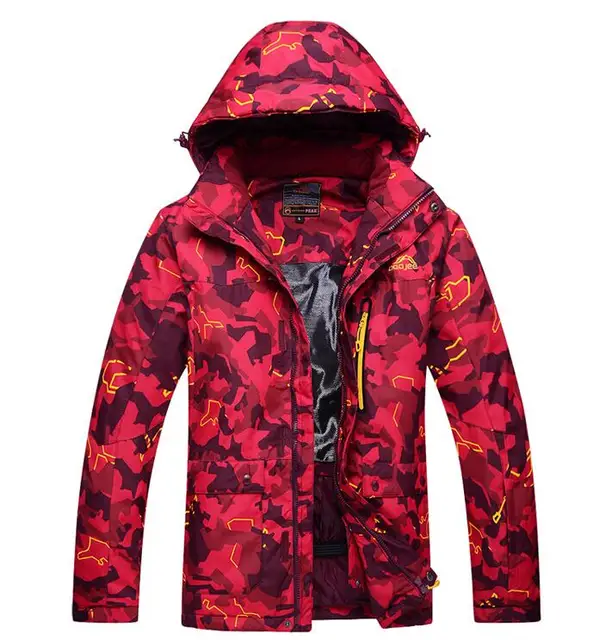 Camouflage Ski Jackets Men Winter Outdoor Ski Jacket Windproof Snow