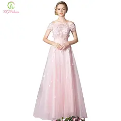 2017 ssyfashion розовый кружевное платье с цветочным рисунком Бисер длинное вечернее платье невесты для торжеств тонкий сексуальный прозрачный