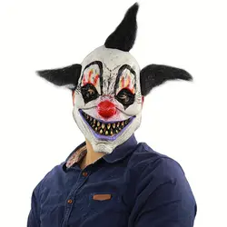 Страшная маска клоуна волшебник Клоун Маска Хэллоуин Латексная на все лицо маска реквизит