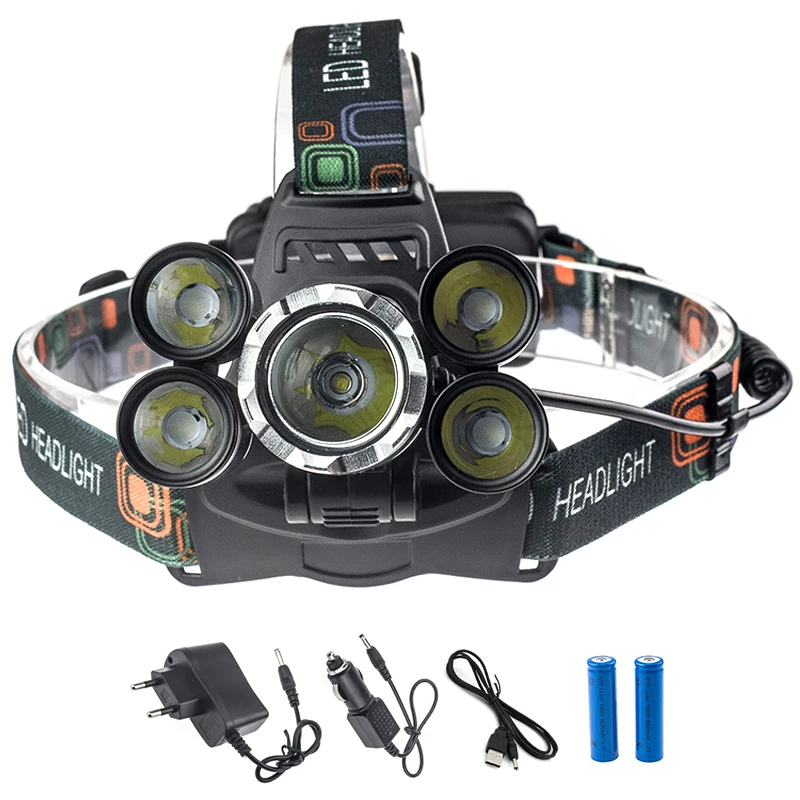 USB Charge linterna 10000 lumens headlight cree xml t6 led headlamp