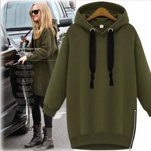 

Women Long Hoodie 2018 New Autumn Women Fashion Loose Hoodie Plus Size Women Pullover Outwear Casual Side Slit Hoodie FR1153