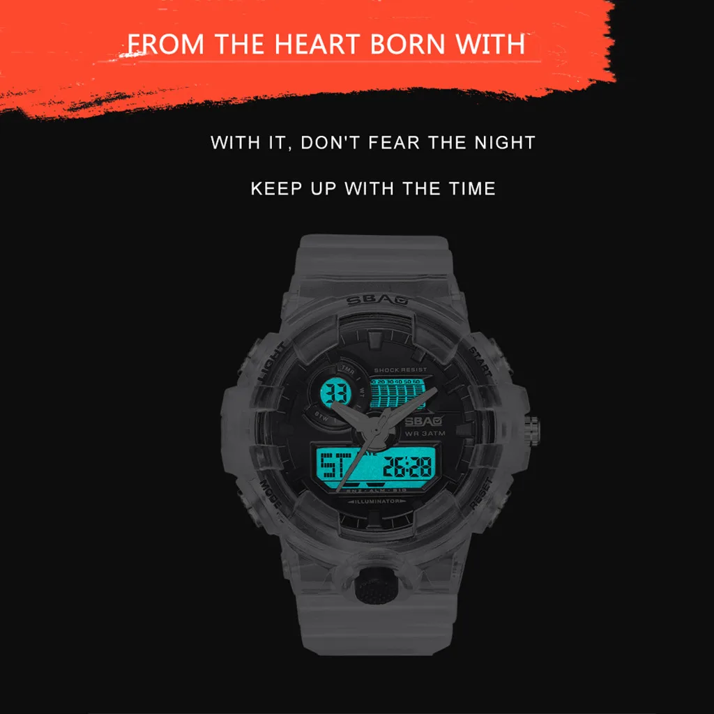 Мужские спортивные модные светящиеся часы с будильником, водонепроницаемые электронные часы, цифровые часы, модные gif мужские часы для спорта на открытом воздухе