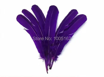 

Wholesale 100pcs purple12-14inch Turkey round Feathers for costumes crafts turkey quill feathers