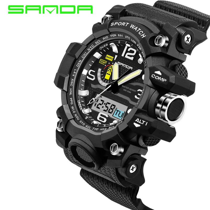 

SANDA Men's Chronograph Analog Quartz Watch with Date, Waterproof Silicone Rubber Strap Wristswatch for women