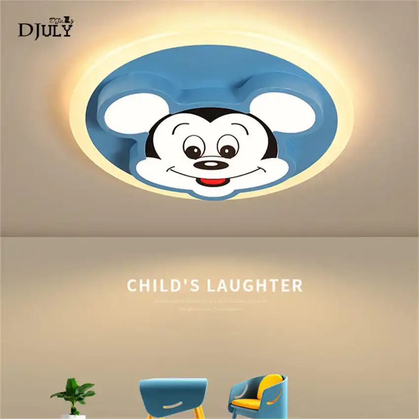 Nordic Mickey Mouse Ceiling Lamp Boys Bedroom Deco Home Lighting Fixtures For Kitchen Study Nursery Creative Living Room Lights