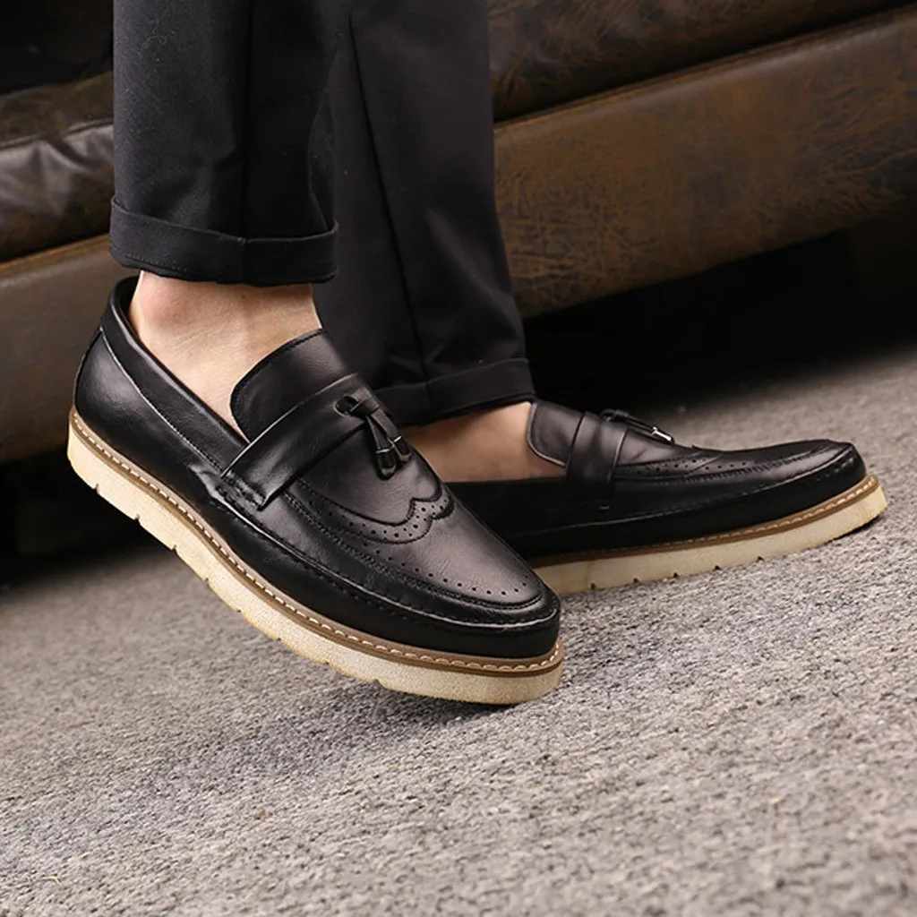 Модные Винтажные кожаные оксфорды в британском стиле для мужчин; мужская повседневная обувь на шнуровке; брендовая мужская кожаная обувь с перфорацией типа «броги»; мокасины;# G4