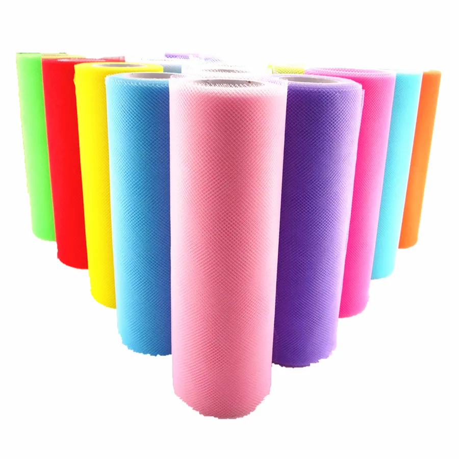 

25Yards/roll 6" 15cm Wedding Decoration Roll Fabric Spool Craft Tulle Fabric Tutu Dress DIY Organza Baby Shower Party Supplies