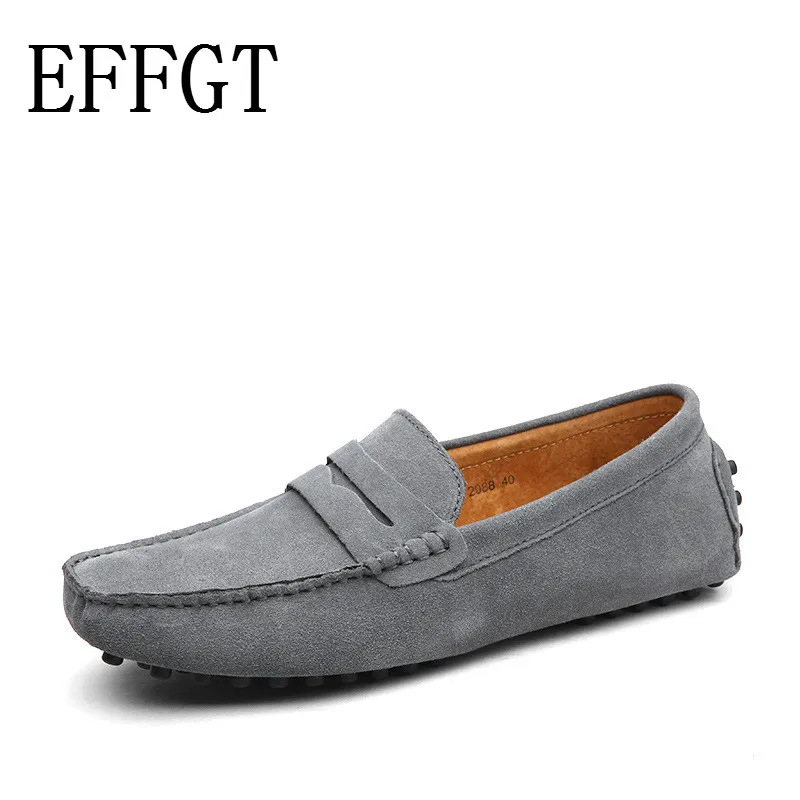 

EFFGT Brand 2019 Fashion Summer Style Soft Moccasins Men Loafers High Quality Genuine Leather Shoes Men Flats Shoes