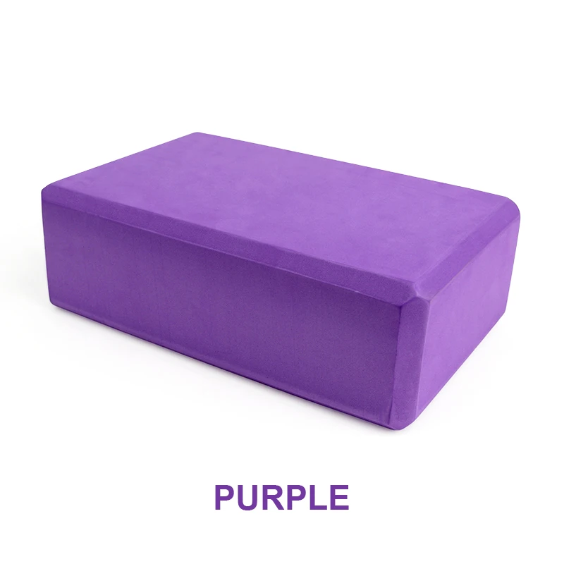 9 Colors Pilates EVA Yoga Block Brick Sports Exercise Gym Foam Workout Stretching Aid Body Shaping Health Training for women - Цвет: Фиолетовый