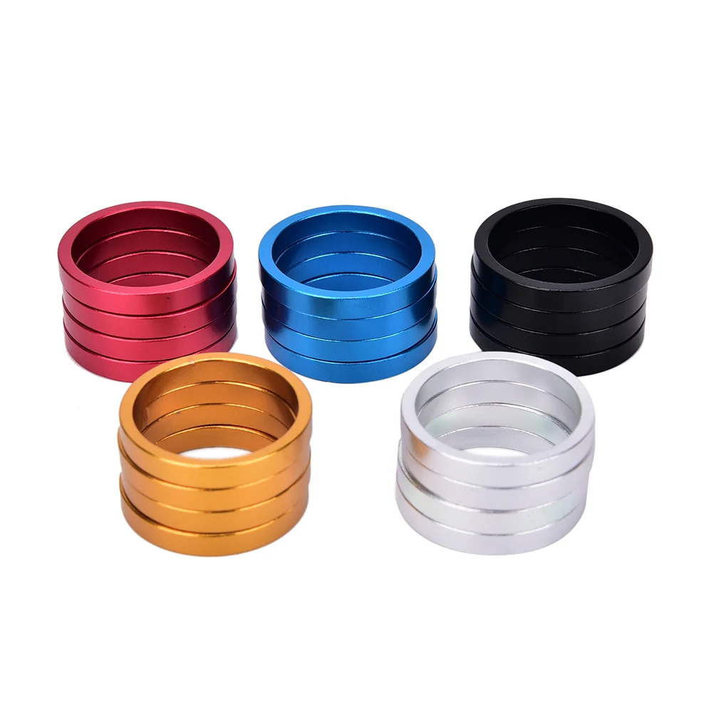 4pcs/set Bike Fork Washer Stem Spacers Aluminum Alloy Bicycle Headset Washer Raise Handlebar