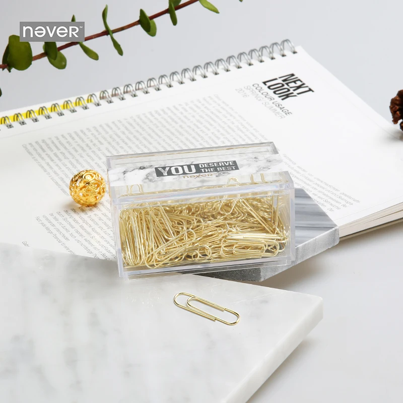 

Marbling Kawaii Metal Paper Clips bookmark Gold Document Clips Klips Fashion Business Office Accessories Supplies escolar