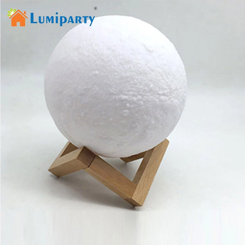 

LumiParty Creative 3D Print Moon Lamp with Touch-Sensing Switch 3D Lunar Lamp Color Changeable Night Lights For Decoration