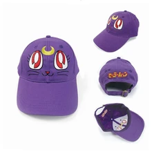 Цена Горячая Сейлор Мун Фиолетовый кот Луна бейсбольная шляпа Мартовский Заяц шляпа от солнца анимация вокруг подарок