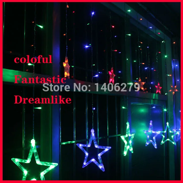 

Meaningsfull 2M Romantic Fairy Star Led Curtain String Light Warm white EU220V Xmas Garland Light For Wedding Party Holiday