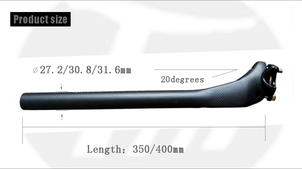Без логотипа, карбоновый Подседельный штырь для велосипеда, 27,2 MTB/подседельный штырь для велосипеда, 3k углеродный Подседельный штырь для шоссейного велосипеда, после переключения, 20 градусов