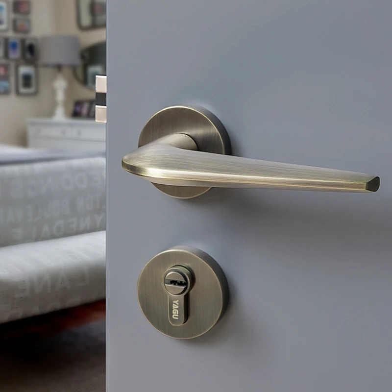  1 set Modern Style/ Mute Bedroom Door Lock Zinc alloy Interior Door Handle Washroom Kitchen Toilet  - 33022005470