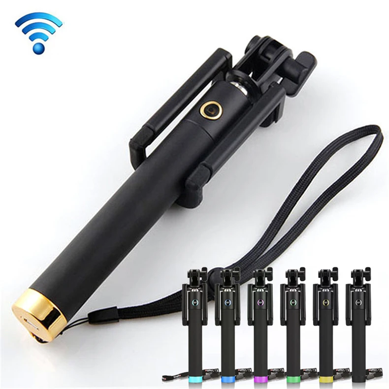 

2016 Newest Wireless Handheld Monopod Built-in Shutter Selfie Stick Bluetooth Extendable With Fold Holder For Camera Smartphone