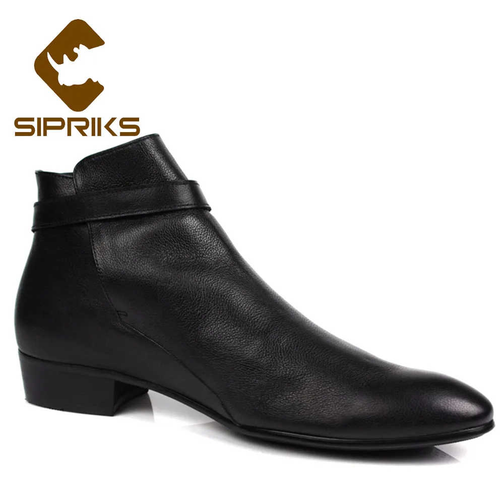 Británico Clásico Sipriks Para Corte Correa Brown red Hebilla Cuero Hombre Negro Genuino Vaquero Estilo 44 Alto De Tobillo Moda Zapatos Botas Negro rTnxp7rfq
