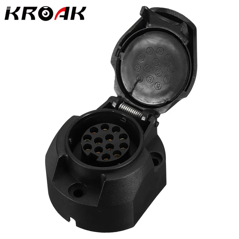 KROAK Universal 13 Pin Euro Caravan Socket Plug Connector Adapter 12V