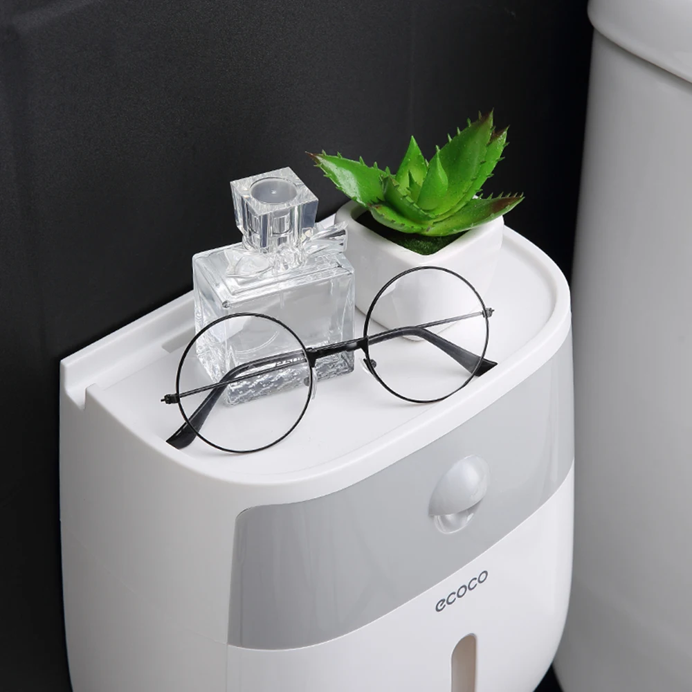 Wall-Mounted Bathroom Waterproof Tissue Dispenser Tissue Box for Multifold Paper Towels Tissue Storage Box Drawer WC Product