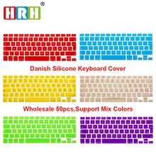 HRH прочный тонкий 50 шт. Датская британская силиконовая клавиатура защита кожи покрытие пленка для Mac Book Pro Air retina 1" 15" 17"