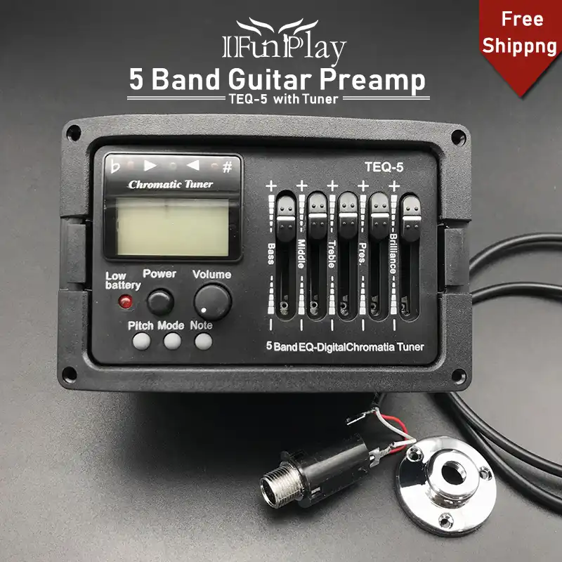 SV M700 4 Band Acoustic Guitar EQ Equalizer with Tuner and Microphone