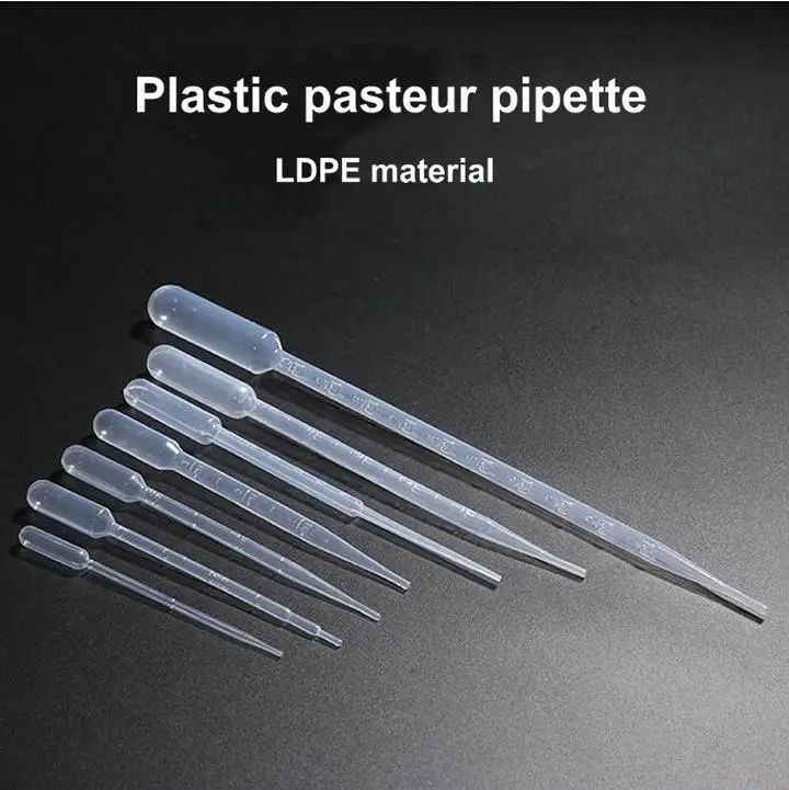 

Free shipping 100pcs 0.2ml/0.5ml/1ml/2ml/3ml/5ml plastic pasteur pipette transfer pipette