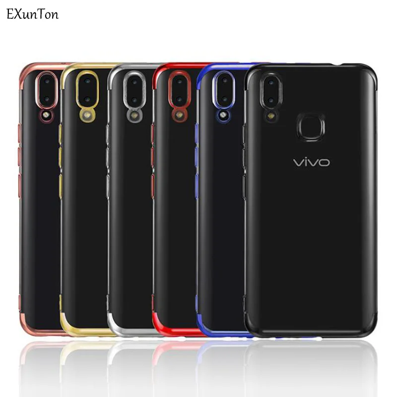 

EXUNTON Luxury Case For VIVO V11 Pro V11i X21 X21i Plating TPU Soft Case For Vivo V7 Plus V9 Y75 Y83 Y85 Phone Back Cover Case