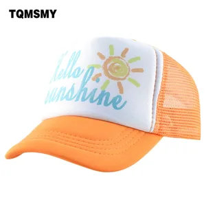 TQMSMY Hello Sunshine Children SunHat Cool Boy Baseball Hat Cap Girl Trucker Hats Child Snapback Hats Kids Caps TMA40