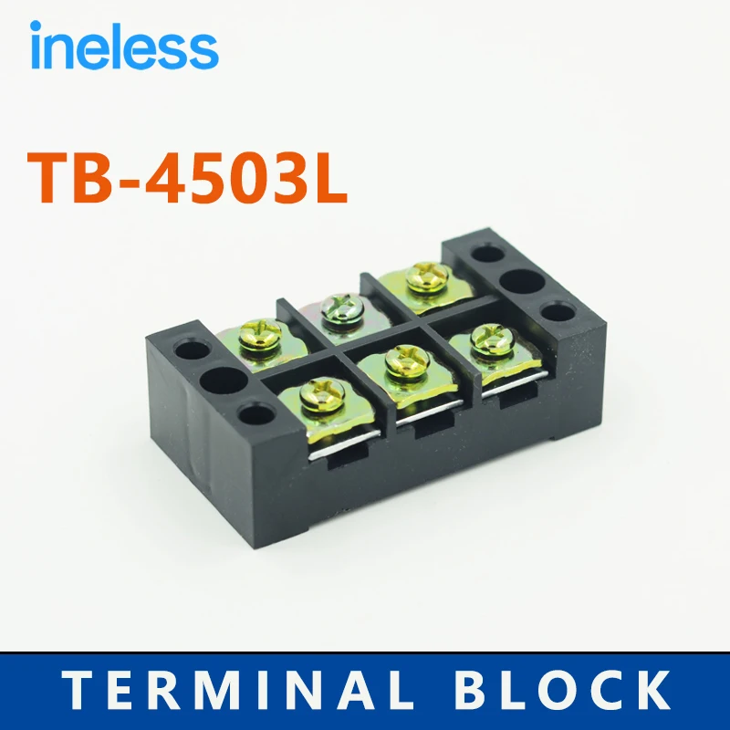 1Pcs 600V 45A  3 Positions Barrier Strip Terminal Block Wire connector TB-4503