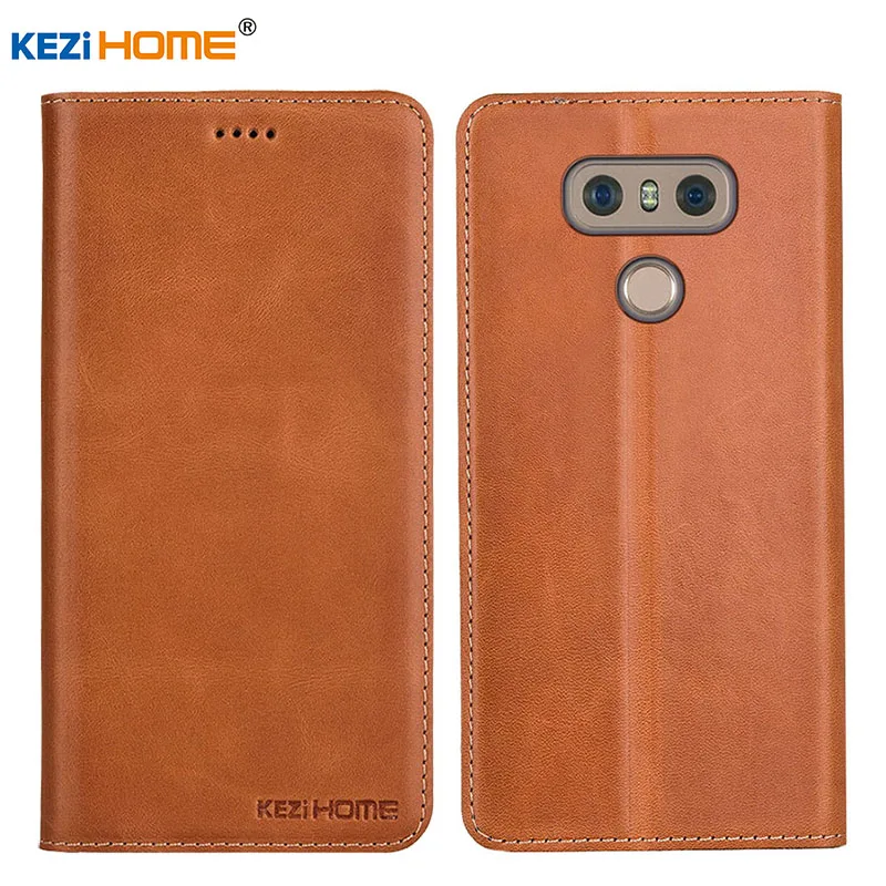 

Case for LG G6 KEZiHOME Top-Quality Genuine Leather Flip Stand Leather Cover for LG G6 5.7'' Phone cases