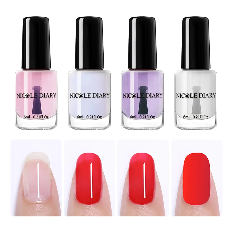 

NICOLE DIARY 6ml Base Coat Top Coat Peel Off High Glossy Nail Art Polish Long Lasting Manicure Varnish
