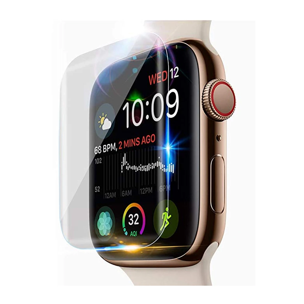 Full Coverage Protective Film For Apple Watch Case 4 iwacth series 44mm 40mm Anti-Shock TPU (Not Glass) Screen Protector Cover