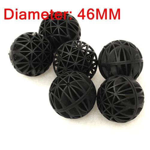50pcs Aquarium 46mm Biological Bio Balls Filter Media with Sponge for