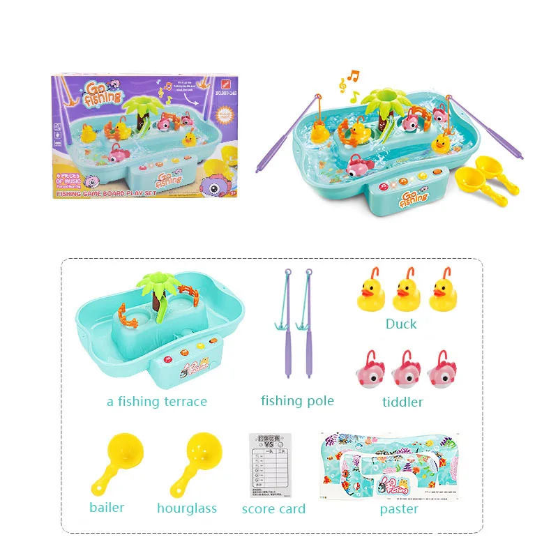 Детские игрушки для игры в воде Электрический вращающийся музыкальный Мультифункциональный гидродинамический цикл рыболовный полюс игрушки на палочке для детей