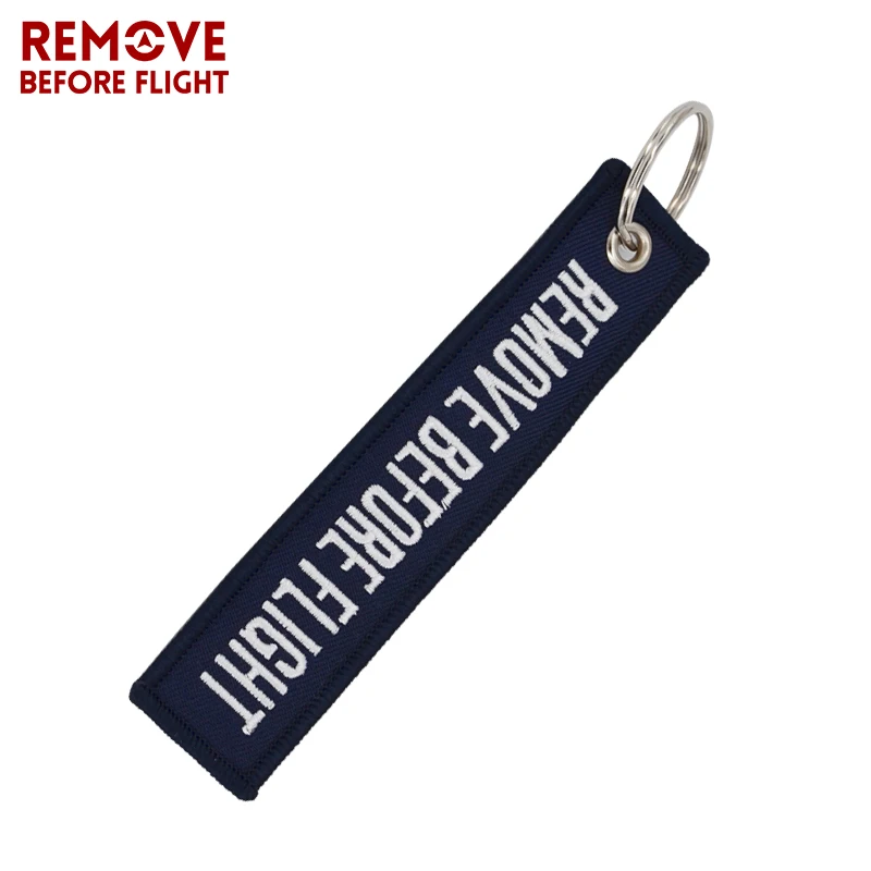 Remove Before Flight OEM Key Chains Navy Blue Embroidery Key Fobs Chains Jewelry Aviation Gifts Chaveiro Masculino Berloques (2)