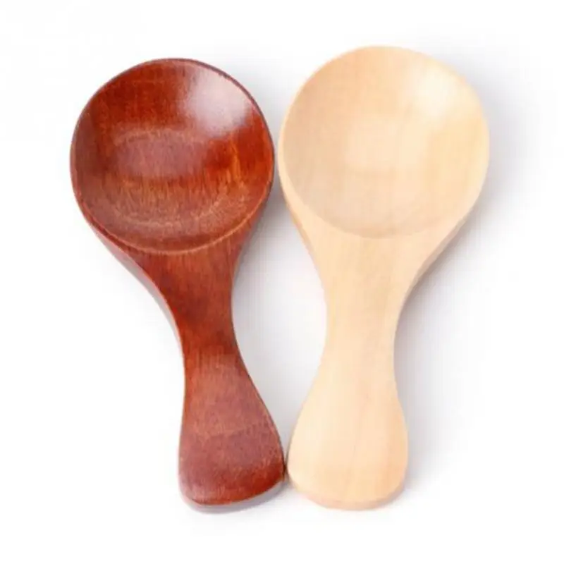 Small Little Mini Wooden Spoon Scoop Tea Honey Coffee Condiment Salt