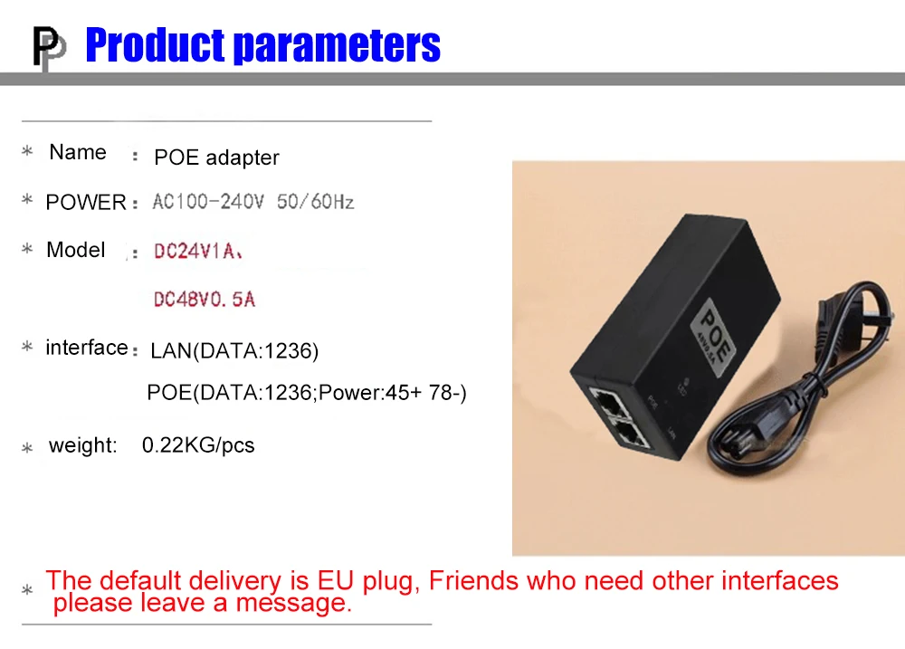 YiiSPO CCTV безопасности 48V0. 5A 15,4 Вт POE адаптер POE инжектор Ethernet мощность для POE ip-камеры телефон PoE питание ЕС разъем