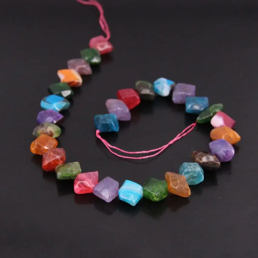

15.5"/strand Mixtz Rainbow Dragon Veins Agates Faceted Nugget Loose Beads,Raw Onxy Gems Nugget Pendants Necklaces Crafts Jewelry