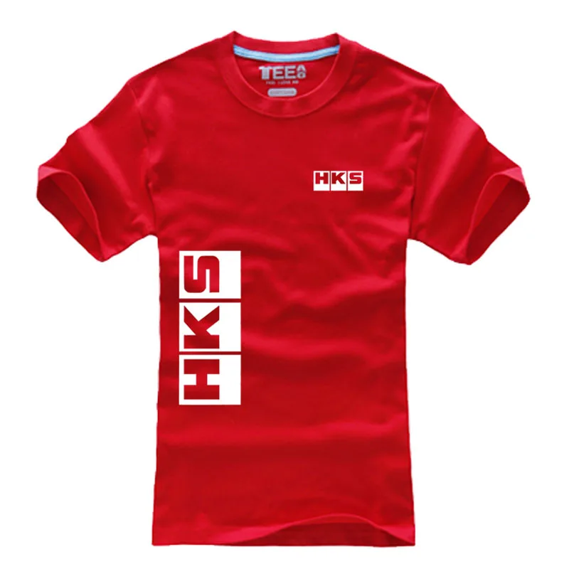 Футболка унисекс с логотипом HKS, повседневная мужская футболка с коротким рукавом и принтом, модная крутая футболка - Цвет: Красный