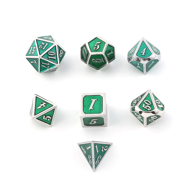 

Portable Tabletop Game DND Dice Font Dragon And Dungeon 7 Pieces / Set Of Creative RPG Electroplating Gambling Board Game Dice