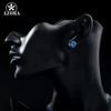 AZORA White Gold Color Stellux Austrian Crystal Blue Cube Stud Earring TE0021 4