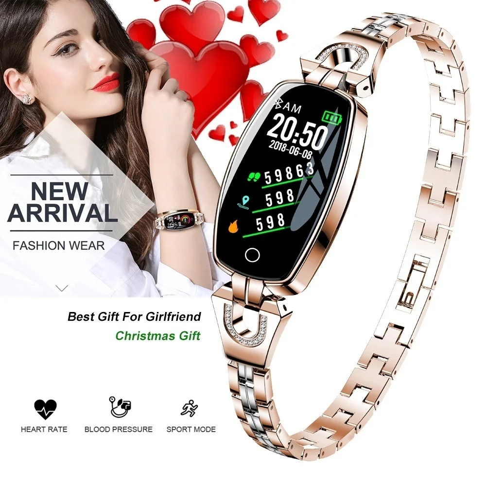 

Smart Band Women Step Fitness Tracker Heart Rate Monitor Smart Bracelet Multiple Sport Waterproof Wristband Gift for Female