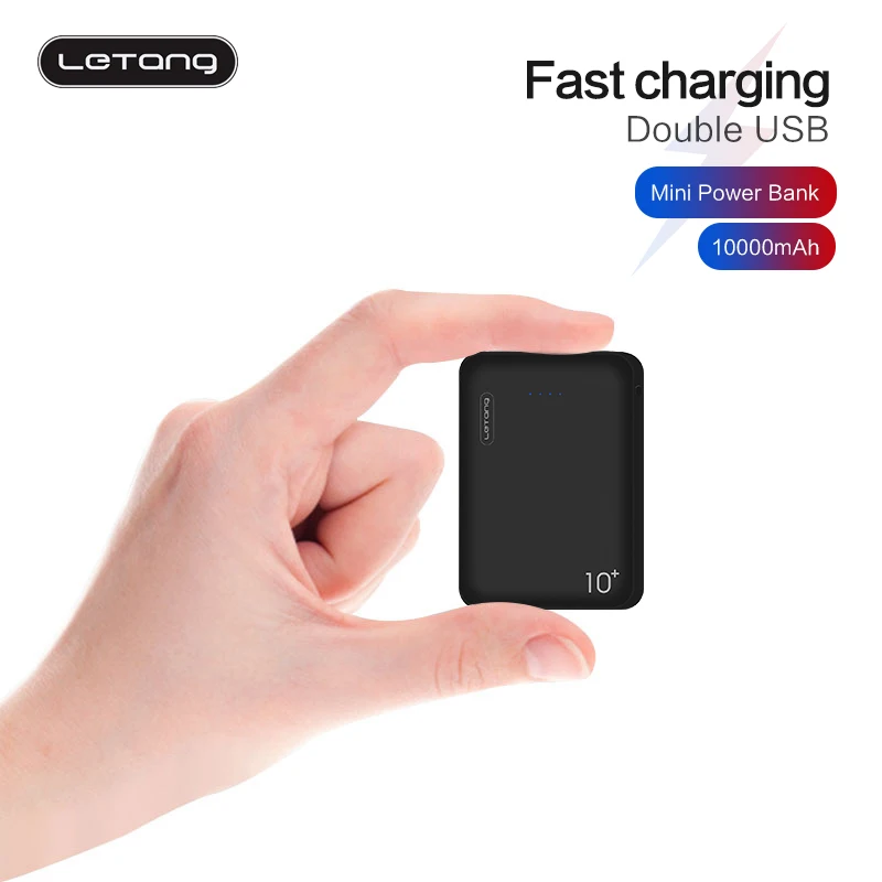 Letang mi ni 10000mAh портативное зарядное устройство для зарядки тонкий повербанк