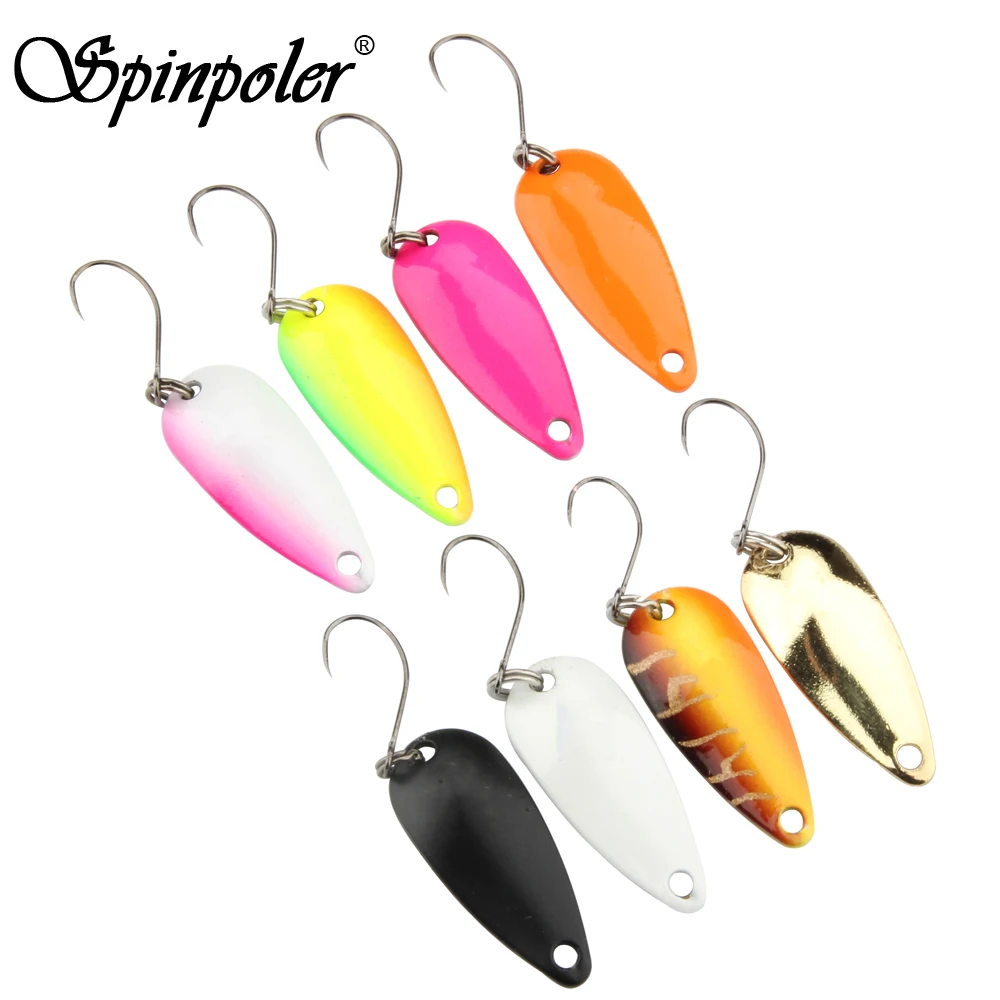 Top Grade Lot Of 4 New 2.5g Double Paint Copper Casting Spoon Fishing Lures Mixed Colors For