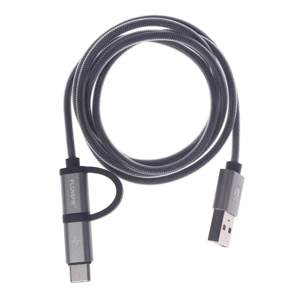 

2 in 1 Quick Charge QC 3.0 Micro USB Cable Type C Fast Charger For Samsung S8 S9 S7 Edge Xiaomi Retractable Useful